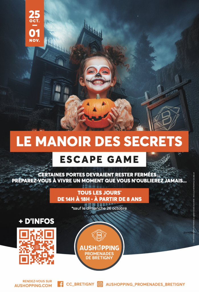 Charte graphique Aushopping Promenades de Brétigny - Manoir des secrets - Agence Maven