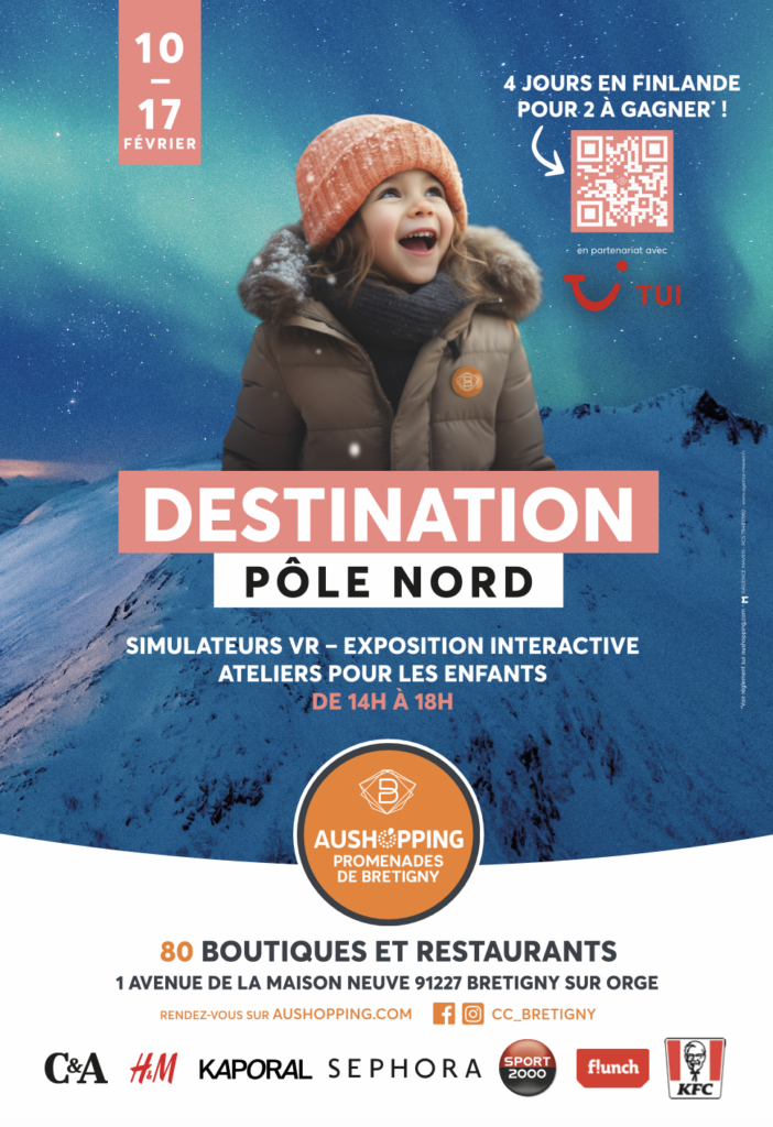 Charte graphique Aushopping Promenades de Brétigny - Pôle Nord - Agence Maven