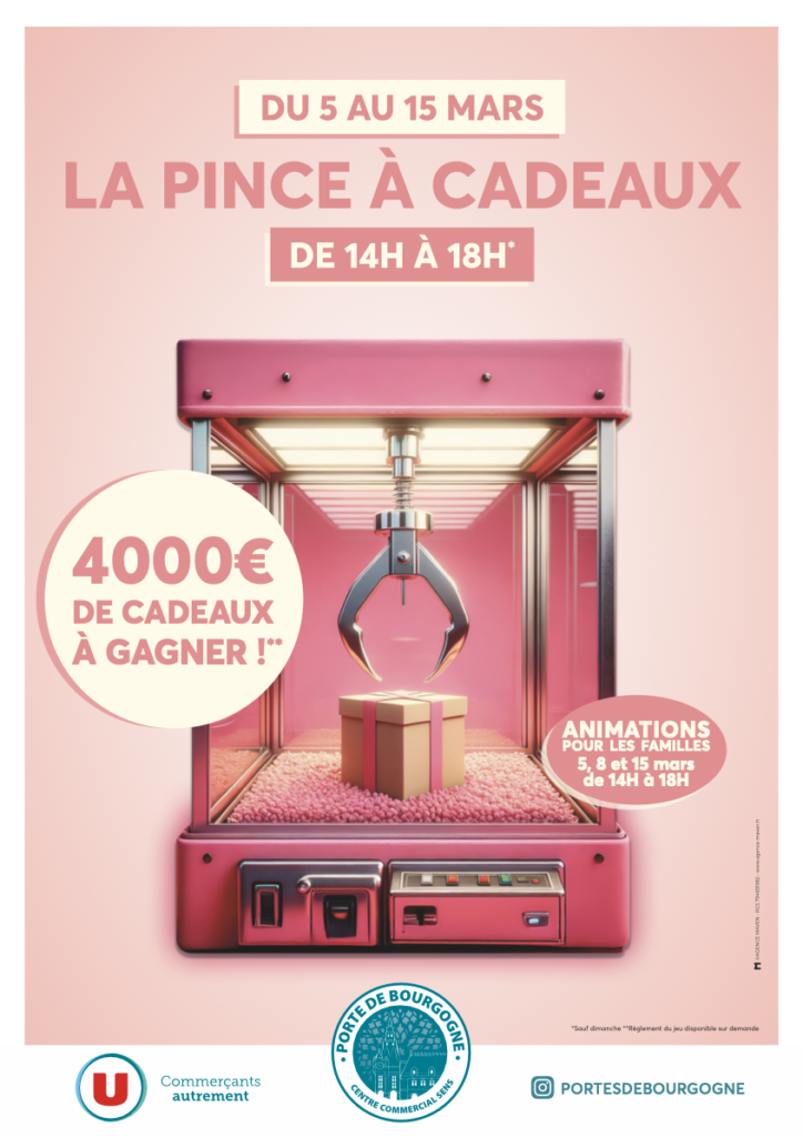 Charte graphique centre commercial Porte de Bourgogne - Pince à cadeaux - Agence Maven