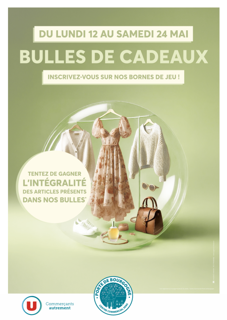 Charte graphique centre commercial Porte de Bourgogne - Bulles de cadeaux - Agence Maven