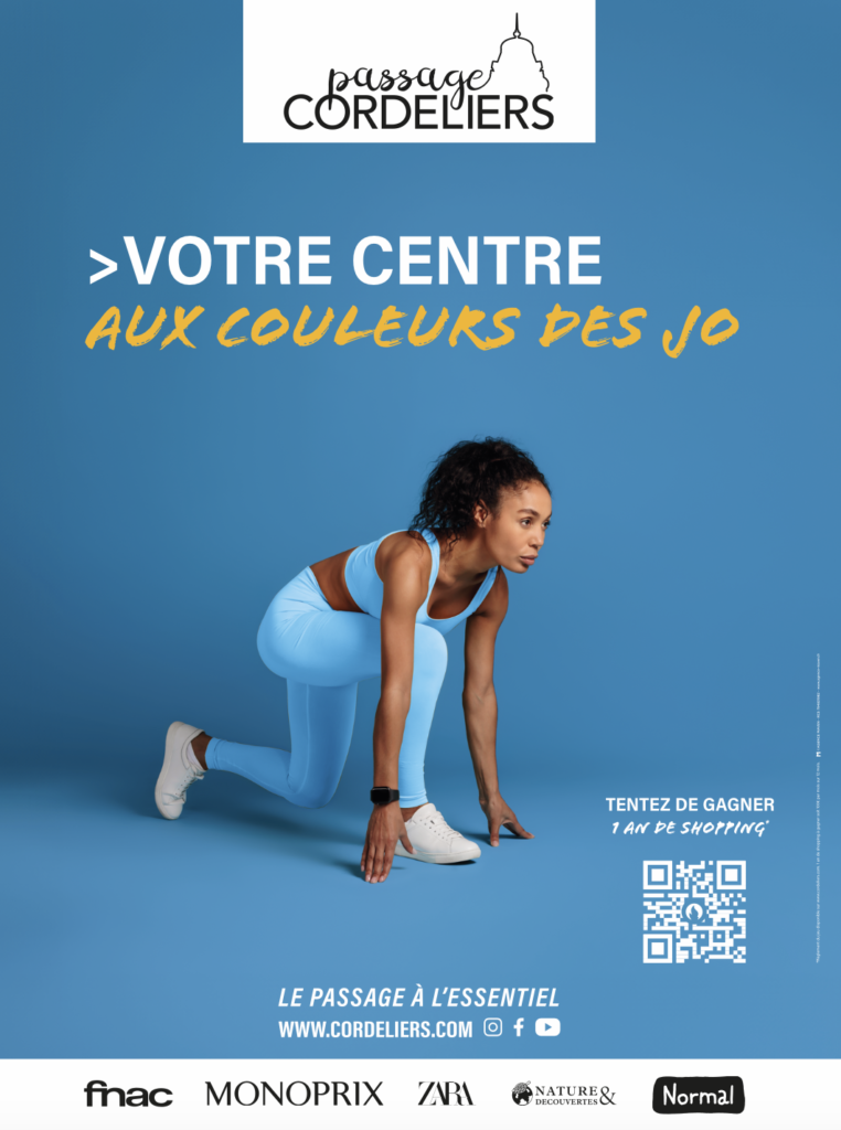 Charte graphique Passage Cordeliers Poitiers – Jeux olympiques - communication centre commercial – Agence Maven