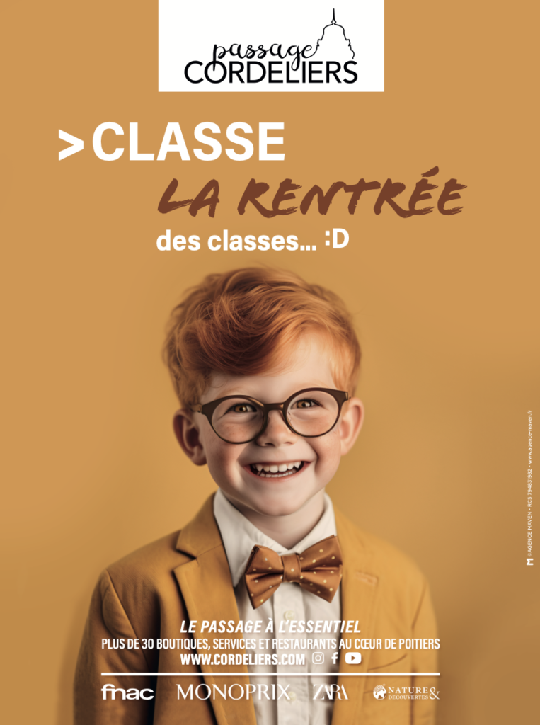 Charte graphique Passage Cordeliers Poitiers – Rentrée - communication centre commercial – Agence Maven