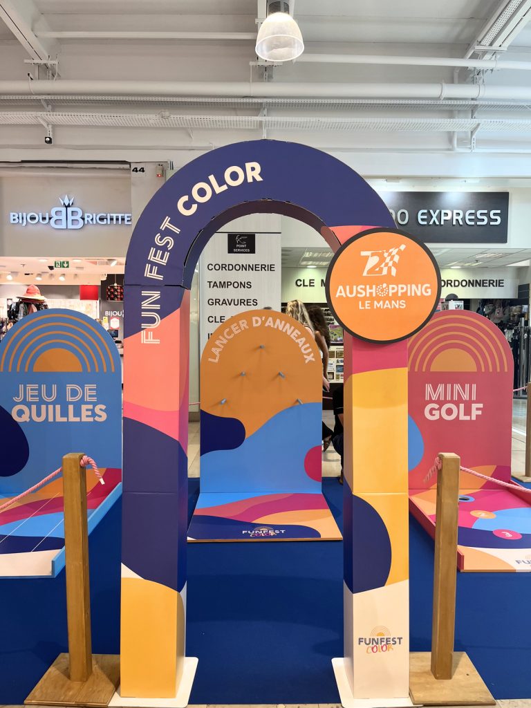 Animation été centre commercial – activation saisonnière outdoor – fun fest color - Agence Maven