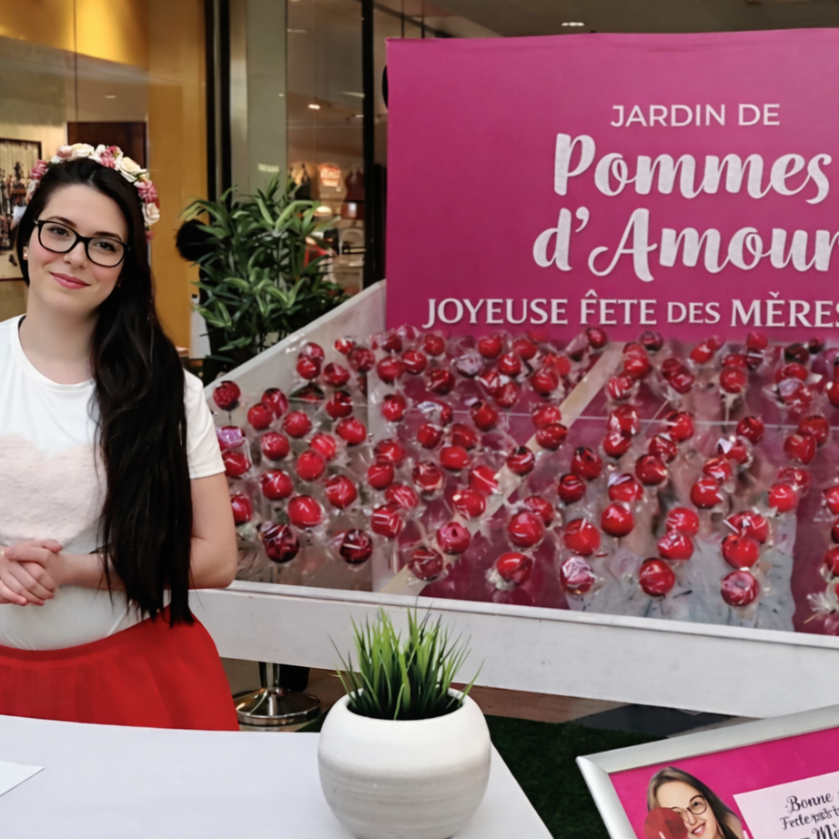 Animation Fête des mères centre commercial – activation calendaire – pomme d'amour stand - Agence Maven