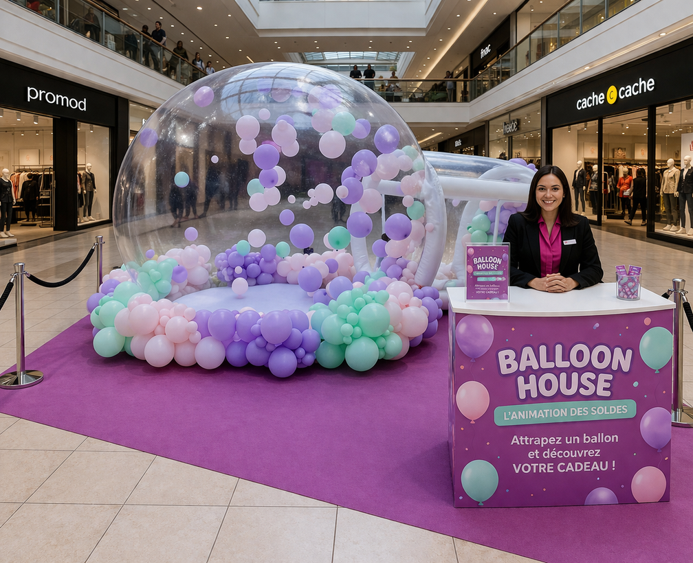 Animation soldes centre commercial – activation commerciale - shop ta bulle été – Agence Maven