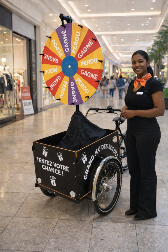 Animation soldes centre commercial – activation commerciale - Roue de la chance – Agence Maven