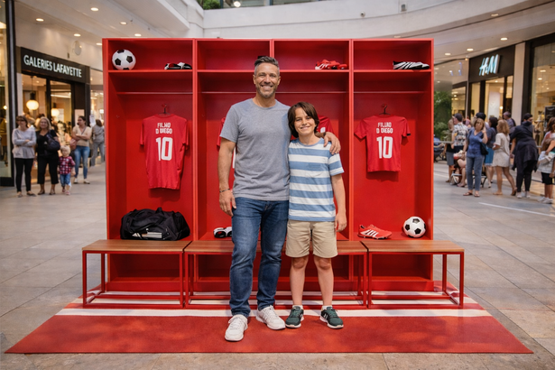 Animation sport centre commercial – activation événementielle – photocall vestiaires - Agence Maven
